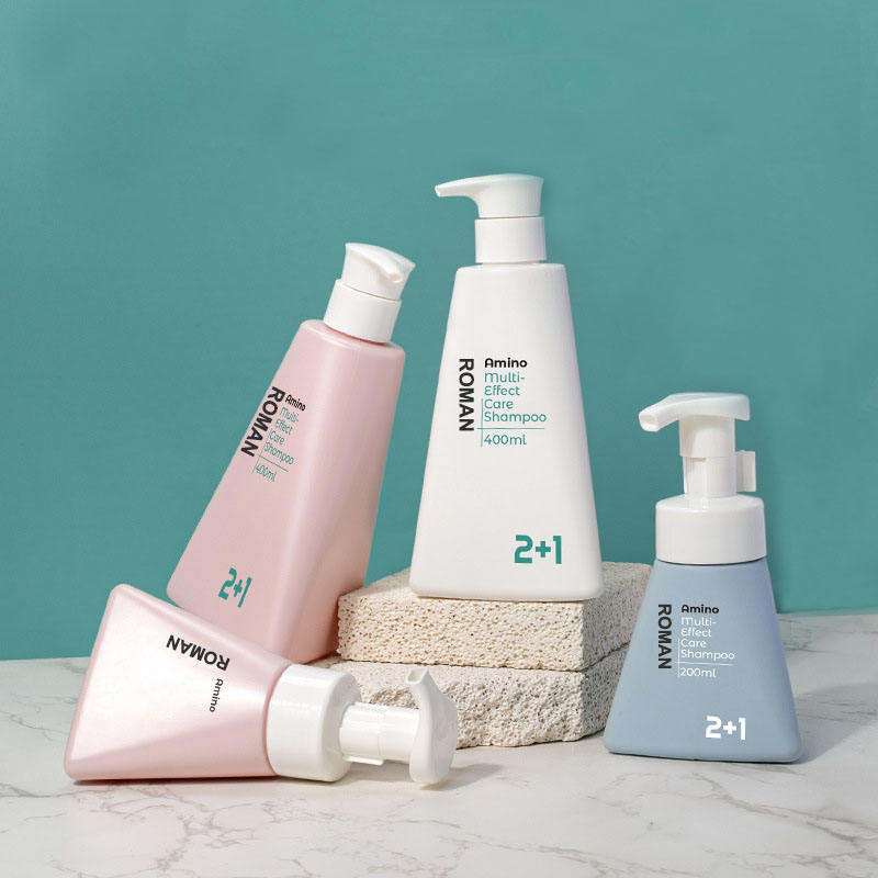 Üçgen 200ml 400ml PET Yüz Temizleyici Köpük Köpük Pompa Şişesi Plastik Köpük Şişe Sıvı Sabunluk