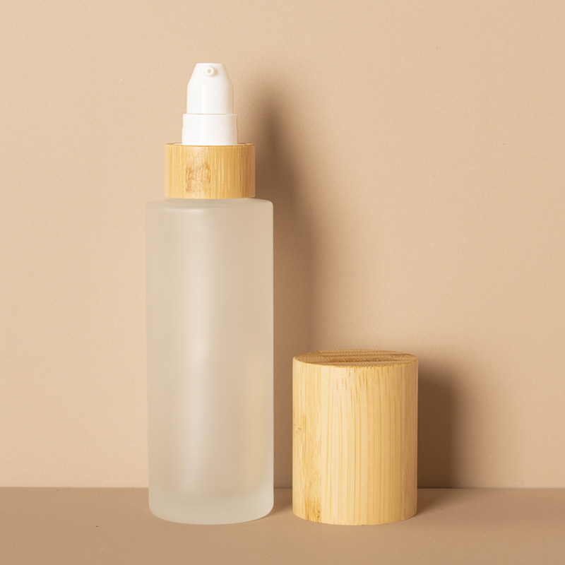 Bambu Ahşap Kapaklı Buzlu Kozmetik Losyon Pompası İnce Sis ve Losyon Cam Sprey Şişesi Bambu Ahşap Kapaklı Buzlu Kozmetik Losyon Pompası İnce Sis ve Losyon Cam Sprey Şişesi