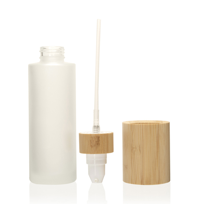 Bambu Ahşap Kapaklı Buzlu Kozmetik Losyon Pompası İnce Sis ve Losyon Cam Sprey Şişesi Bambu Ahşap Kapaklı Buzlu Kozmetik Losyon Pompası İnce Sis ve Losyon Cam Sprey Şişesi