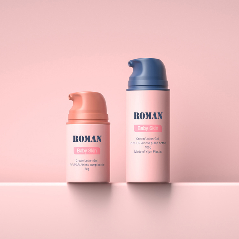 Ücretsiz Örnek Mat 30 ml 50 ml Plastik Havasız Losyon Pompa Şişeleri Cilt Bakımı Serumu Havasız Konteynerler Bebek Kremi için