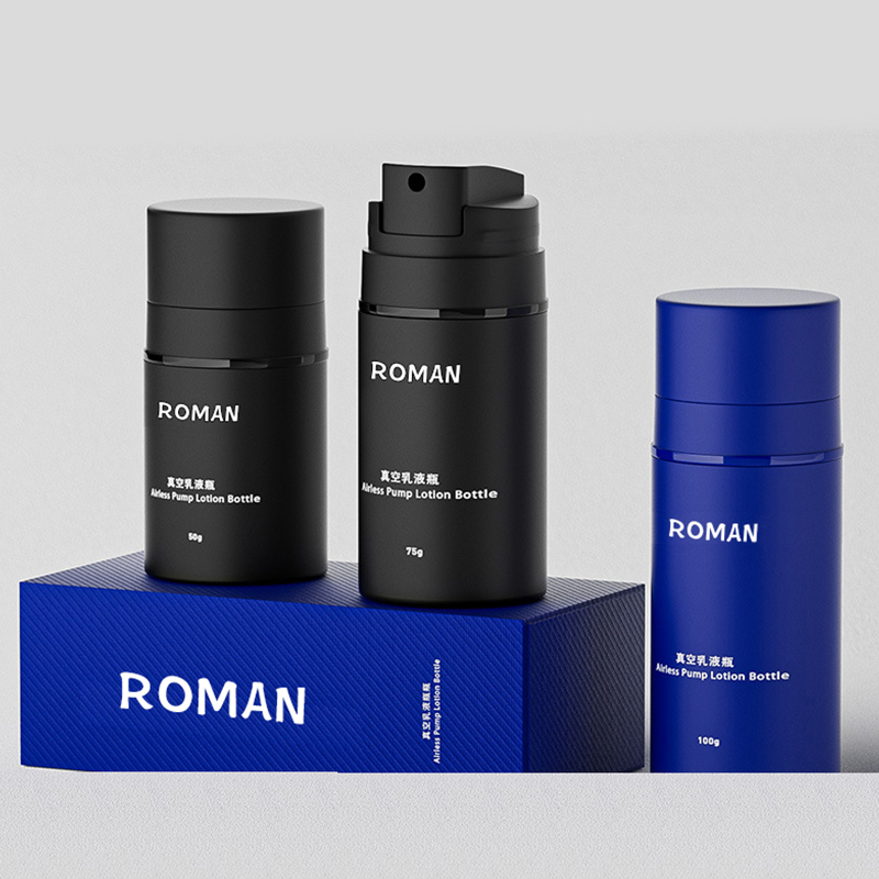 Mat Siyah Losyon Şişesi 15ml 30ml 50ml 100ml 120ml 150ml Kozmetik Ambalaj için Cilt Bakımı Esans Pompası Havasız Şişe