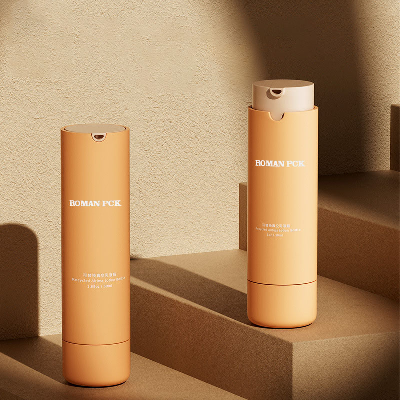 Turuncu 15ml 30ml 50ml Plastik Havasız Pompa Şişe PP Krem Losyon Cilt Bakımı Kozmetik Serum Ambalajı Olarak