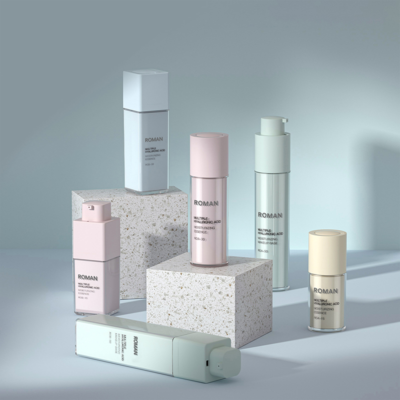 PET Plastik Gövde Çift Esanslı Losyon Onarım Kremi Fırçalama Vakum Havasız Kozmetik Şişe 15ML 30ML 50ML Kozmetik