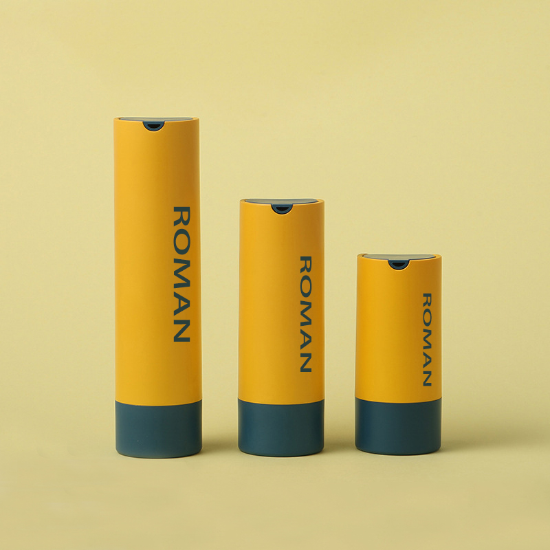 Yuvarlak Plastik Kozmetik Serum Kabı Cilt Bakımı Losyon veya Yüz Sisi için Havasız Pompa Şişesi 15ml 30ml 50ml