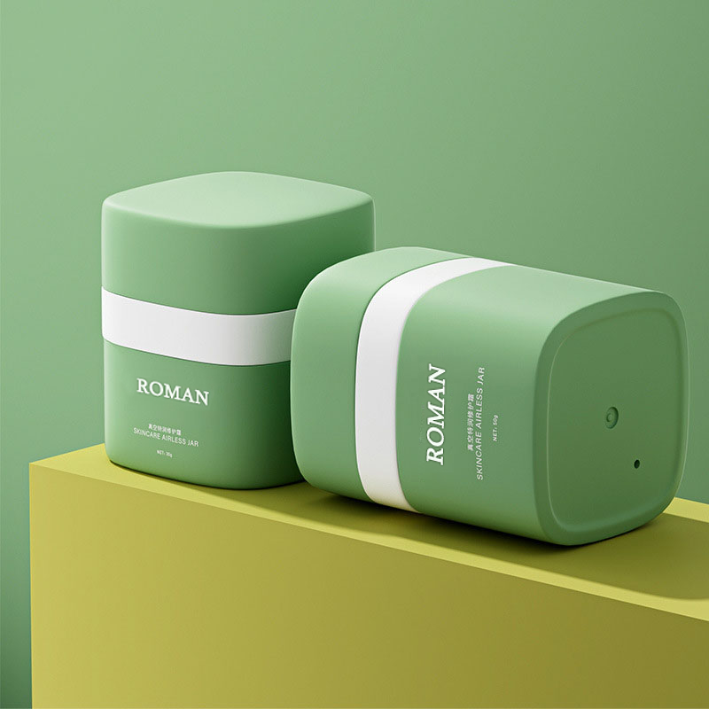 15g 30g 50g yuvarlak Havasız Pompa krem ​​kavanozu Çift Duvar PP Plastik Kapaklı Ruj Allık Maskara Nemlendirici Kremler