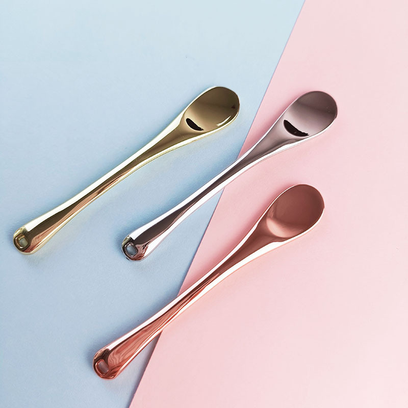 3 Renk Yeniden Kullanılabilir Mini Metal Çinko Alaşım Göz Kremi Kaşık Makyaj Spatula Göz Kremi Uygulaması Için