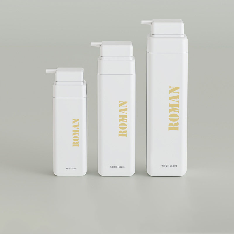 Lüks Boş Plastik Vücut Yağı Şampuan Şişesi 300ml 500ml 750ml Buzlu Kozmetik Losyon Pompa Şişesi Süt Duş Jeli için
