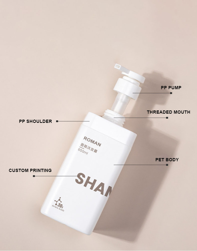 Yeni Tasarım Özel Logo Mat Beyaz 650 ml Kare Boş HDPE Plastik Çamaşır Deterjanı Sıvı Şişe 1L Şampuan Duş Jeli Yeni Tasarım Özel Logo Mat Beyaz 650 ml Kare Boş HDPE Plastik Çamaşır Deterjanı Sıvı Şişe 1L Şampuan Duş Jeli