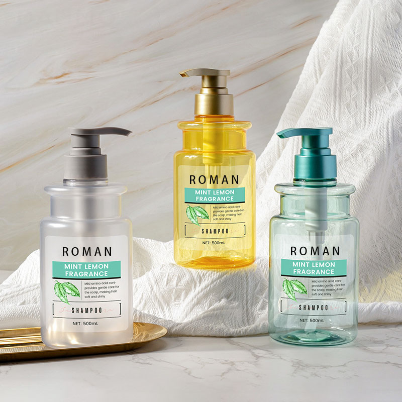 PET Şişe 300ml 500ml Plastik Pres Şeffaf Vücut Losyonu Şampuan Duş Şişesi Pompası Contası Krem Parfüm Vücut Bakımı