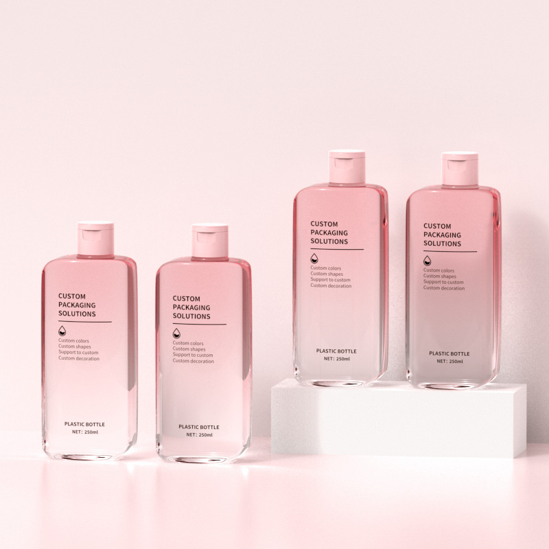 250 ml Düz Nemlendirici Masaj Kremi Şişesi Yüz Temizleyici Vücut Losyonu Kabı Duş Jeli Şampuan Şişesi Güneş Koruyucu