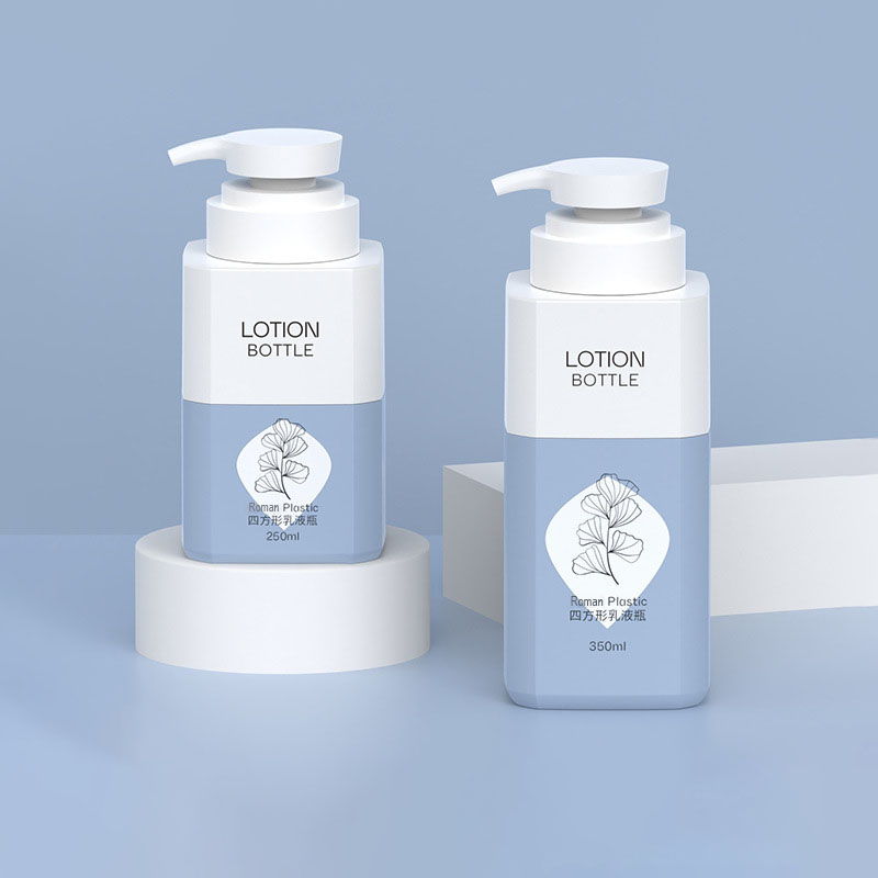 350ml 500ml Büyük Kapasiteli Kare Pet Plastik Alt Şişeleme Şişesi Günlük İhtiyaçlar Bakım Duşu Banyo Jeli için Boş Şampuan Kabı 800ml 1000ml