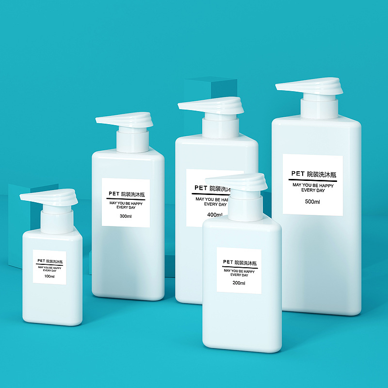 Yüz Temizleyici Losyon veya Cilt Bakım Losyonu için Yeni Üçgen PET Plastik Boş Şişe 100ml 200ml 300ml 400ml 500ml Kozmetik Şişe